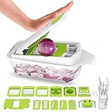 Lovkitchen Vegetable Chopper Dicer Slicer Cutter-Fruit & Vegetable Tools, Slicers for Fruits and Vegetables/Onion Salad Adjustable Stainless Steel Mandoline Food Salad Chopper