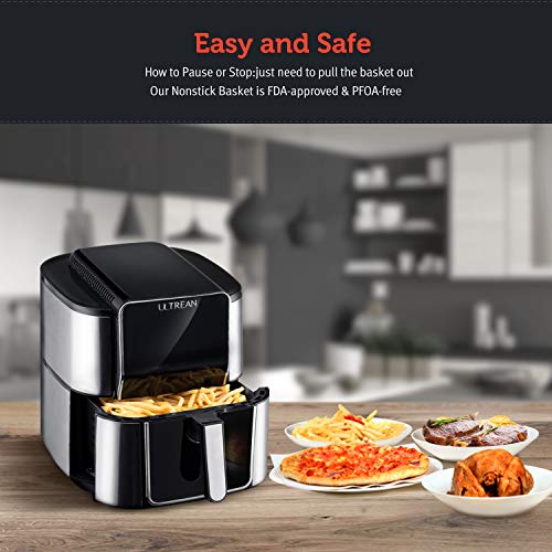 Ultrean Air Fryer, Stainless Steel Air Fryer Combo with Roaster