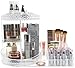 Sorbus Rotating Makeup Organizer Station Nail Bar, 360° Rotating Adjustable Carousel with Tray for Cosmetics, Skincare, etc — Great for Vanity, Bathroom, Bedroom (Adjustable Carousel Station - Clear)