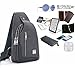 tuowan Small Sling Bag Crossbody Backpack Over the Shoulder Bag for Men Women Travel Outdoors, Lightweight Sling Chest Pack (Large, Grey)