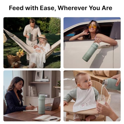 Momcozy Portable Bottle Warmer & Breastmilk Cooler Set On-the-Go Essentials | Nutrient Preserved, 24 Hours Cooling, Fast & Even Warming, Travel-Friendly, Easy Use, Large Capacity, Gift for Baby Registry