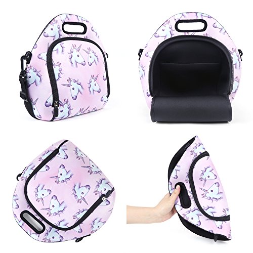 Neoprene Lunch Bag, Anyshock Insulated Lunch Tote Bento Box Organizer with Zipper Pocket Adjustable Shoulder Strap Outdoor Travel Picnic Carry Case For Women Men Kids Girls Adults (Unicorn) - Thumbnail 3