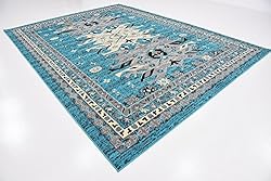Unique Loom Taftan Collection Border Geometric