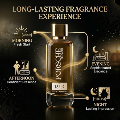 Doorscent Porsche Reloaded Eau De Parfum 100ml | Long Lasting Unisex Perfume | Luxury Fragrance for Men & Women | Amber, Musk & Vanilla Notes | Daily Wear & Special Occasion