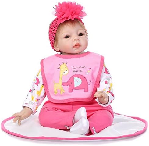 Prezzo Nicery Reborn Baby Reborn Bambino Reborn Bambola Morbido Silicone Vinile 22inch 55 Centimetri Magnetica Bocca Realistica della Ragazza del Giocattolo Rosa Elefante Reborn Doll A3IT Offerte