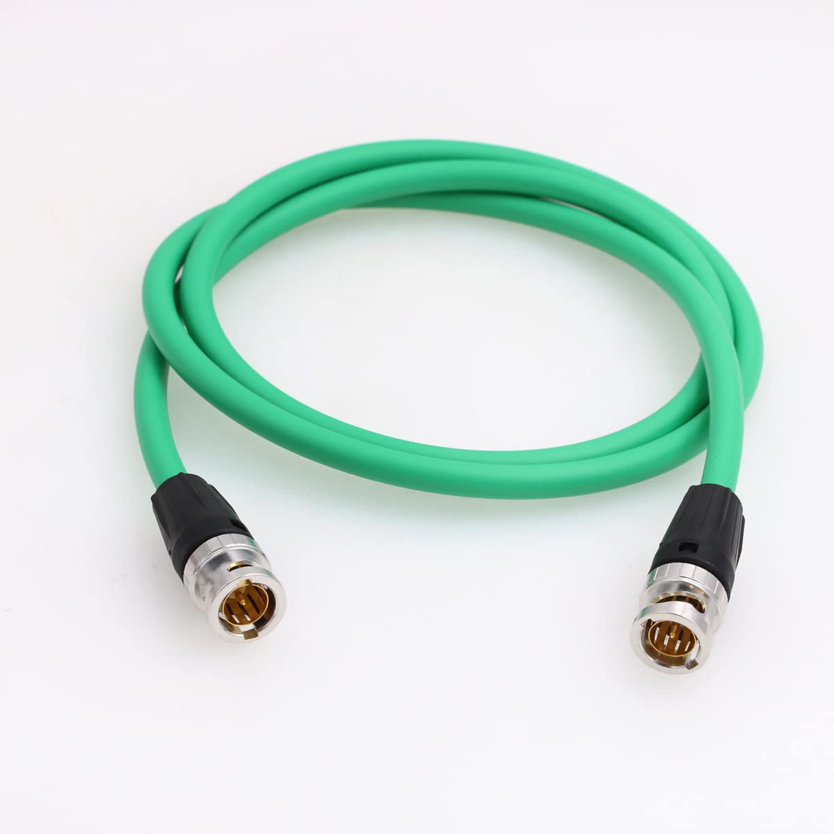 EONVIC 12G Neutrik BNC Coaxial Cable HD SDI Cable CCTV Camera Surveillance Cables for 4K CCTV Signal Video Camera (1M, Straight BNC, Green)