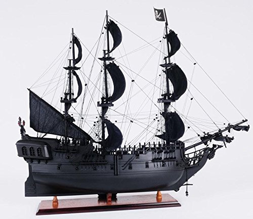 Old Modern Handicrafts Pearl Pirate Ship Collectible, Black