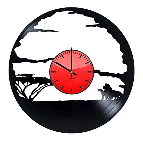 Lion Movie HANDMADE Vinyl Record Wall Clock - Get unique living room, kids room wall decor - Gift ideas for boys and girls – African Lion Unique Modern Art Design