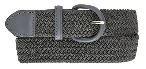 Grey Braided Elastic Stretch Belt by Marshal