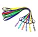yueton 6pcs Colorful Plastic Translucent Retractable Key Chain Reel Key ID Badge Holder with Lanyard Neck Strap