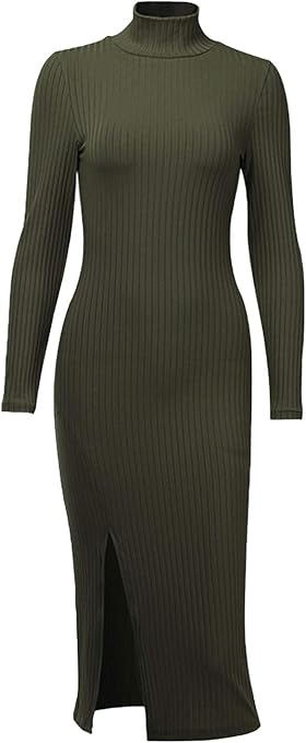 long sweater dress with side slits