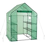 Ogrow Deluxe WALK-IN 2 Tier 8 Shelf Portable Lawn and Garden Greenhouse - Heavy Duty Anchors Included!