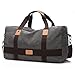 LVSOMT Duffel Bag Large Canvas Travel Sport Gym Bag Toiletry bag Carryon Luggage (gray)