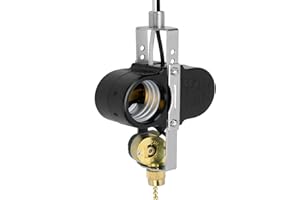 AOPROFREE Zing Ear ZE-310D Ceiling Fan Light Replacement Parts, Fan Light Switch Pull Chain Switch for Lamp Holder Socket 660W-Brass