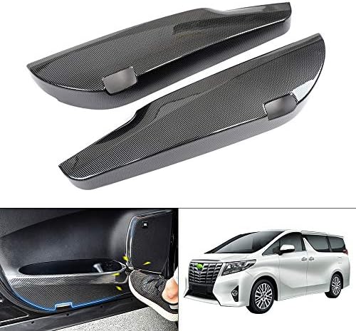Cartist トヨタ アルファード ヴェルファイア 30系 前期 後期 ドアキックガード 保護パーツ ドアトリム カバー Alphard Vellfire 30系 15年 現行 キックガード 汚れ防止 傷防止 専用設計 内装パーツ インテリア アクセサリー 装着簡単 Abs製 カーボン調 2pcsセット