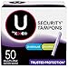 U by Kotex Security Tampons, Multipack, Regular/Super Absorbency, Unscented, 50 Count