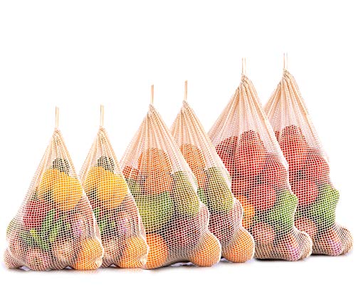 earthwise reusable mesh produce bolsas washable set of 9 premium bolsas