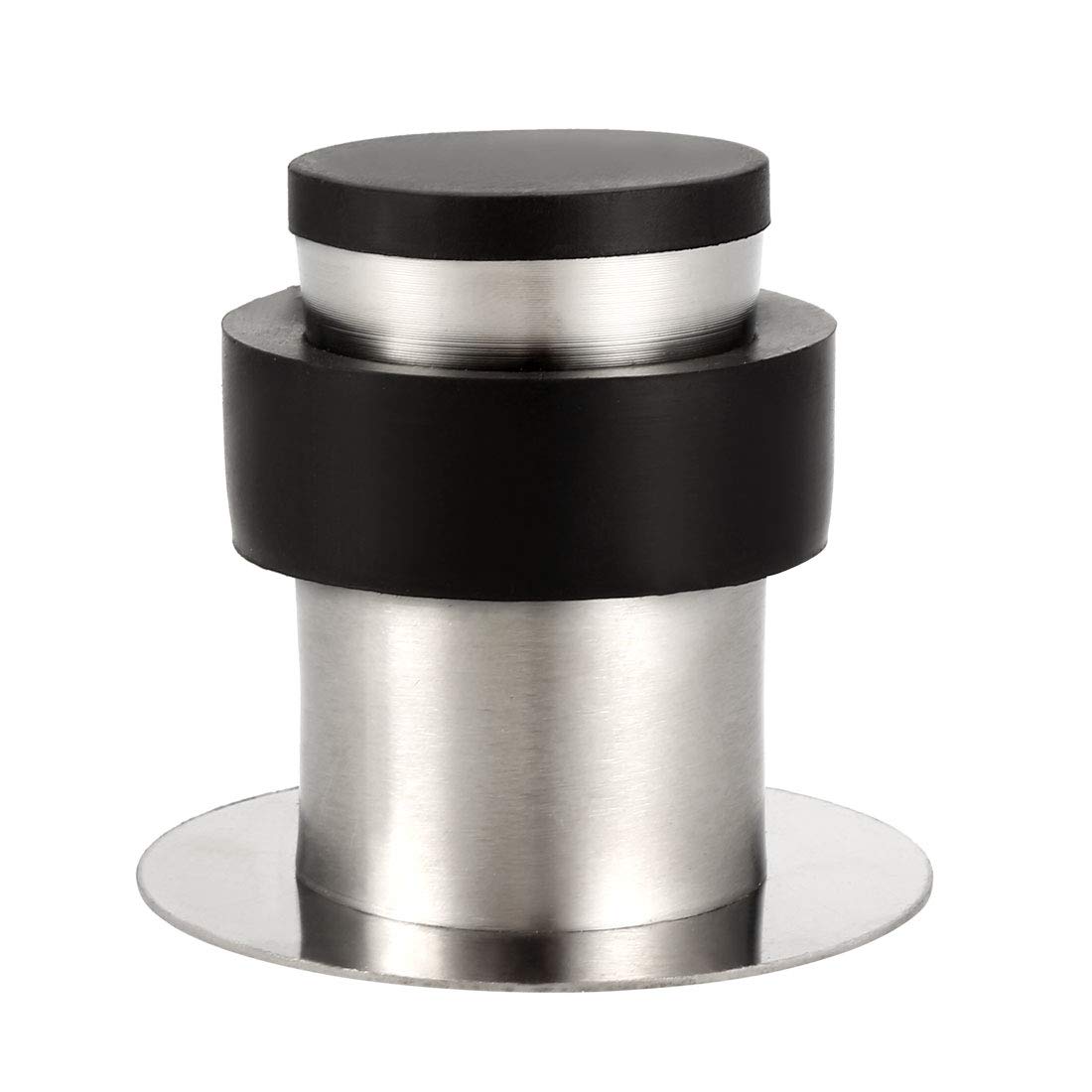 sourcing map Door Stopper Cylindrical Floor Mount Stop Brushed Stainless Steel 50mm Height