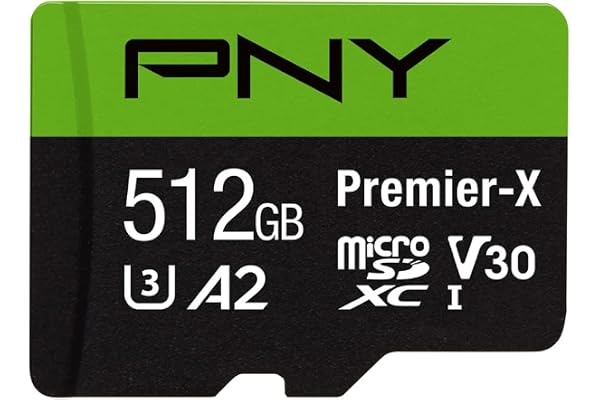 PNY P-SDU512V32100PX-GE 512GB Premier-X Class 10 U3 V30 microSDXC Flash Memory Card, Black