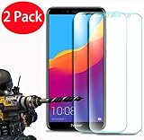 2 Pack - Honor 7A / Huawei Y6 2018 / Y6 Prime 2018 Tempered Glass, FoneExpert Tempered Glass Crystal Clear LCD Screen Protector Guard & Polishing Cloth for Honor 7A / Huawei Y6 2018 / Y6 Prime 2018