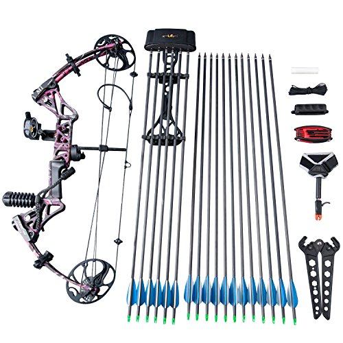FBA service Compound Bow Package,M1,19â€-30â€ Draw Length,19-70Lbs Draw Weight,320fps IBO LIMBS MADE IN USA (muddy girl)