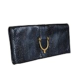 Gucci Women's Blue Python Skin Clutch Handbag Bag