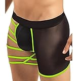 MASS21 Men's Sexy Underwear Soft Elastic Pouch Boxer Briefs Hollow Out One Side