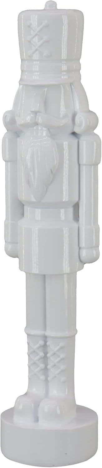 Nutcrackers - National Tree Company HGTV Home Collection Resin Christmas Themed Nut Cracker, Polyresin and Stone Powder, White, 12in
