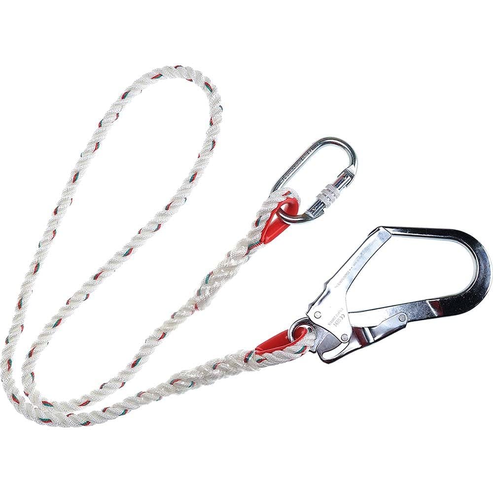 Portwest Single Restraint Lanyard, Size: One Size, Colour: White, FP21WHR