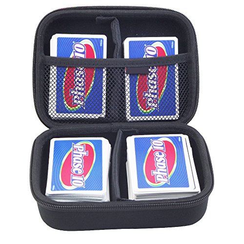 ANTS Hard Case for Phase 10 Card Game. Fits up to 360 Cards. Includes 2 Removable Divider