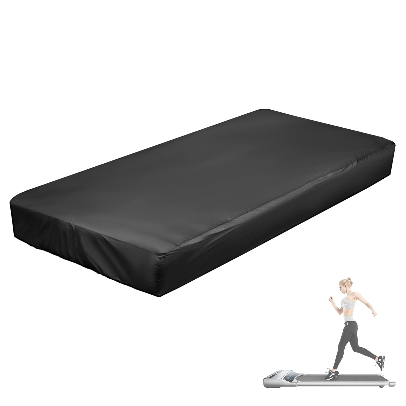 Fenghome Under Desk Treadmill Cover, Dust Proof Waterproof Treadmill Protective Covers with Drawstring for Folding Treadmills - 140 x 71 x 15 cm (Black)