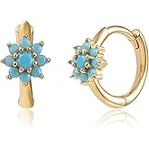 QLYOVWE Dainty Crystal Flower Earrings for Women Sparkly Sunflower Daisy Hoop Earrings Gold Huggie Stud Earrings Crystal Elements Fashion Bridal Gifts