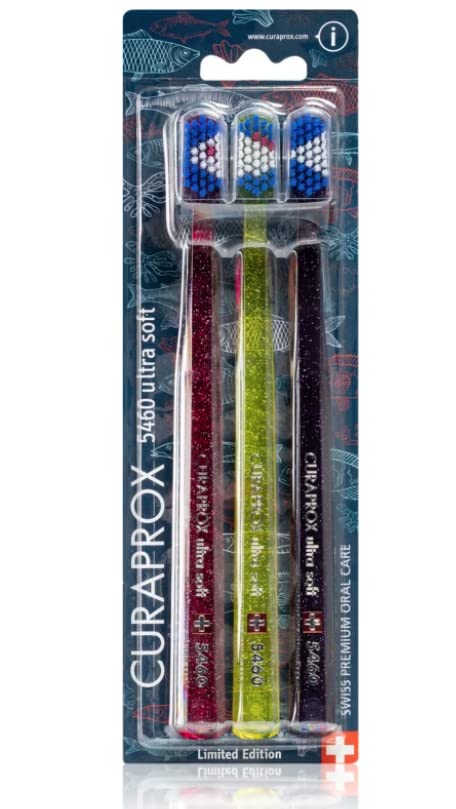 Curaprox Special Edition Triple Pack 5460 Ultra Soft TOOTHBRUSHES Fishing