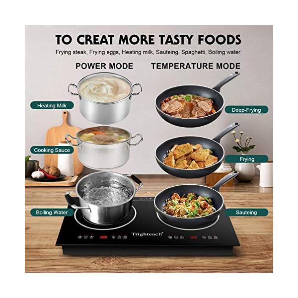 Trighteach Portable Induction Cooktop(Double Countertop Burner) 2200W