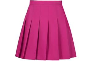 Tivifox Womens Girls Pleated Tennis Skirts High Waisted A-line Skirt School Uniform Athletic Golf Skorts with Shorts,2T-4XL