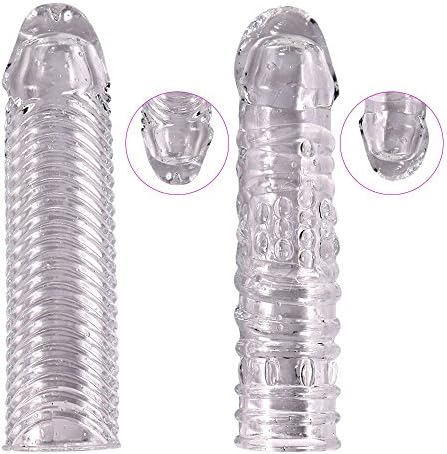 Pe-nis sl-eeve,P-enis extender,C-o-ck Extentions,Multi Usable Enlarge C-on-dom Sheath Delay Eja-culation Toys for Men(2pcs)