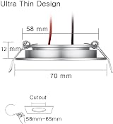 acegoo 4x 12V LED Recessed Ceiling Lights 3W 3200K Dimmable Aluminum view 8