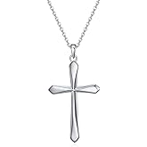 Rnivida 925 Sterling Silver Cross Pendant Necklace, Simple Cross Jewelry Gift for Women
