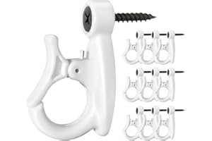 GEZIDEA Light Hanger Hooks,String Light Hooks,Screw-in Hooks for Hanging String Lights and Wire,Plants,Wind Chimes,Plastic,White,20 Pack