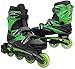 Inline Skates for Adults and Kids | Linear in-line roller skate blades | Pain-Free True-Fit | Non-slip wheels | for Men, Women, Boys, & Girls (Green Lazer, Purple Camo)