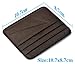 URAQT Genuine Leather Slim Wallet - Minimalist Front Pocket Wallet - Leather Money Clip Wallet Card Holders RFID Blocking(Coffee 1)