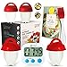 Culinary Natives | Hard Boiled Silicone Egg Cooker w/ Timer, eBook, Brush | No More Mess - Make Breakfast Without the Shells | The Ultimate Egg Boil Poacher Set - As Seen on TV (7 pcs)