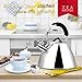 Secura Tea Kettle 3.2 Quart Tea Pot, Stainless Steel Hot Water Kettle Whistling with Mirror Finish, Silicone Handle, Impact-bonded Technology, Tea Infuser for Stovetops