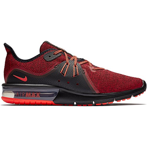NIKE Men s Air Max Sequent 3 Running Shoes (10 D(M) US, Black/Total Crimson/University Red)