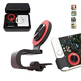 Mobile Joystick, Phone Game Rocker with Phone Ring Holder Touch Screen Joypad for iPhone/Smart Phones (Red)