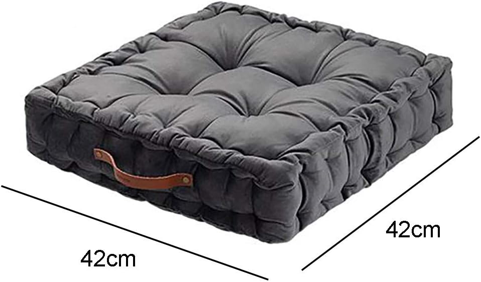 Square Thick Floor Seating Cushions, Tufted Padded Boosted Floor Pillow Cushion Seating with Carrying Handle Tatami Pad for Home/ Office/Outdoor/Car ect Other Scenarios (2pcs ): Kitchen & Dining
