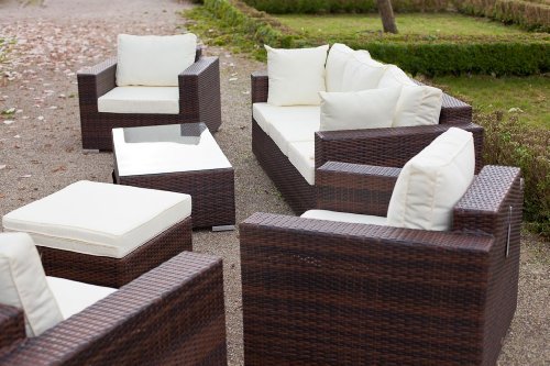 essella Polyrattan Garnitur Bahamas in Bicolor-Braun – Bild 3