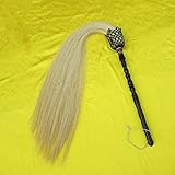 Black Wood Buddhist Taoist Fuchen Horsetail Whisk Handle Tail