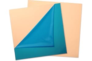 LOYORTY 2PCS Pure Copper Sheet 12”x 12”x 0.02”, 24 Gauge(0.5mm) Thickness, 99.9% Cu Metal, Film Attached Copper Plates, Copper Plate Sheet for Crafts DIY Decoration