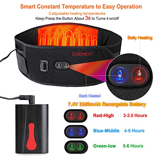 Lower Back Heating pad Cordless, Portable Heating pad Abdomen and Waist